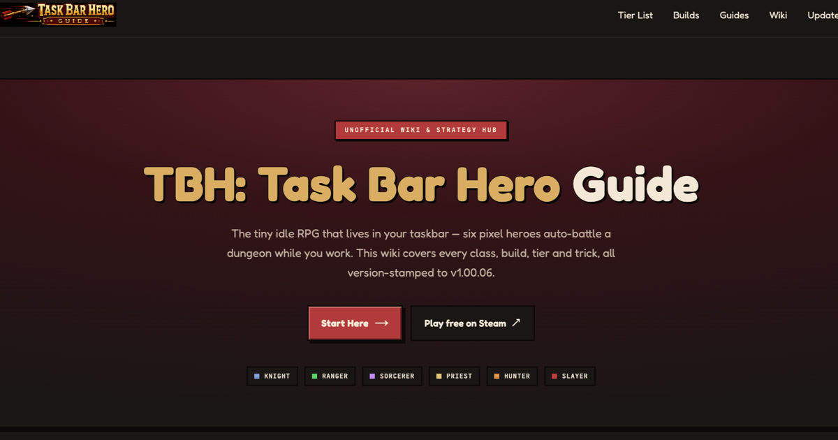 TBH: Task Bar Hero beginner guide — how to get started - TBH: Task Bar Hero